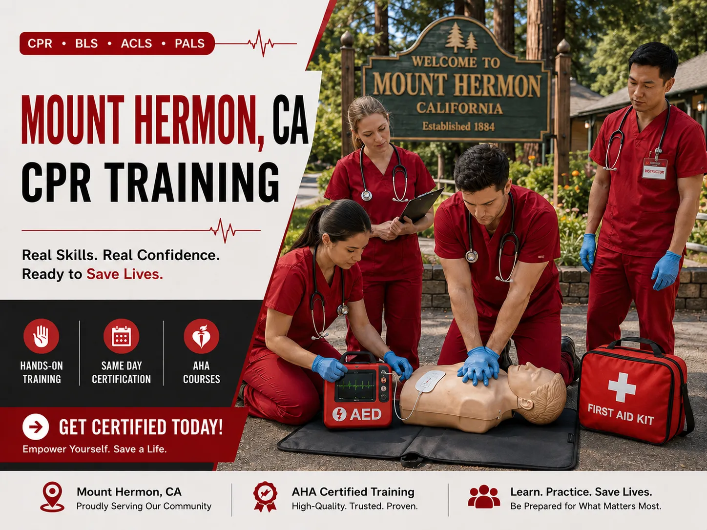 ACLS advanced cardiovascular life support course in Mount Hermon, CA