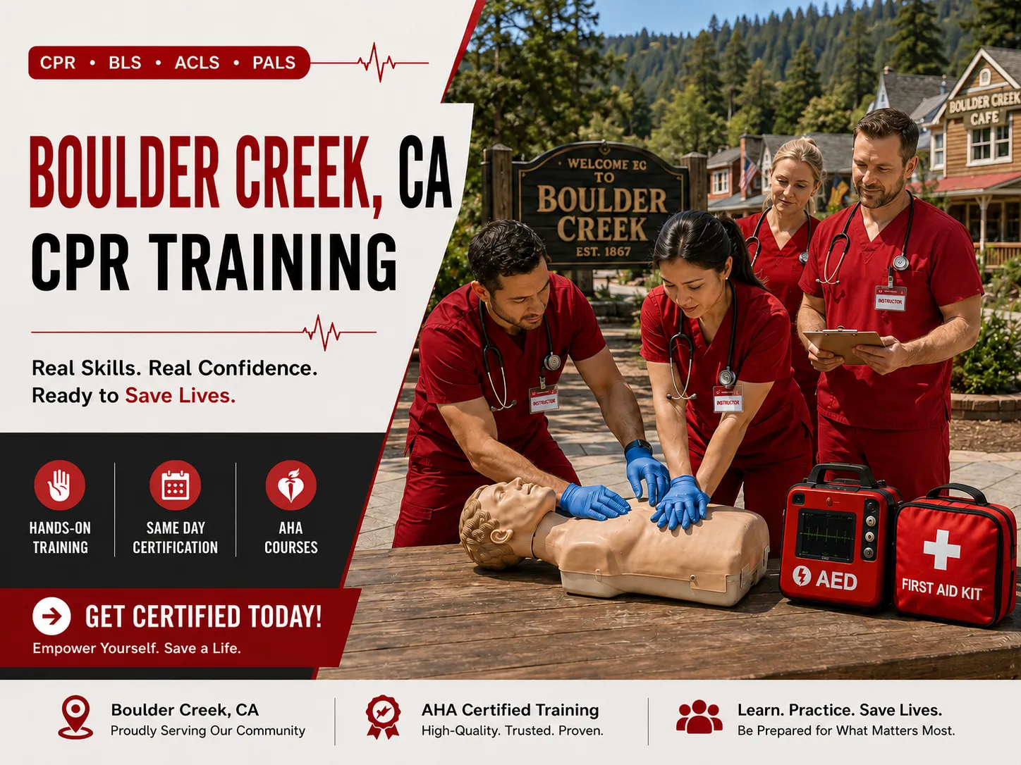 BLS CPR, ACLS & PALS Certification Course Near Boulder Creek, CA
