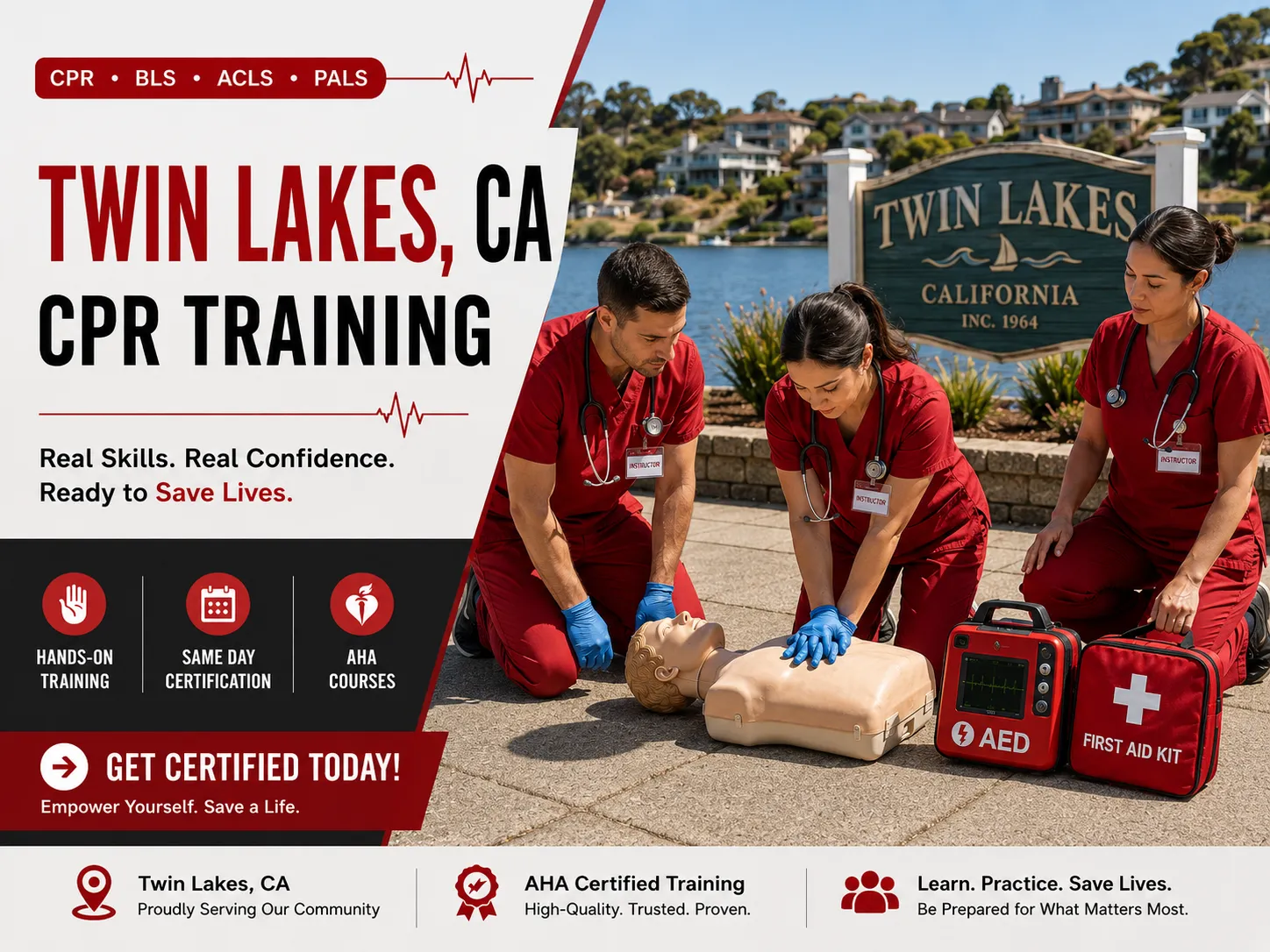 BLS certification class with AHA-approved curriculum in Twin Lakes, CA