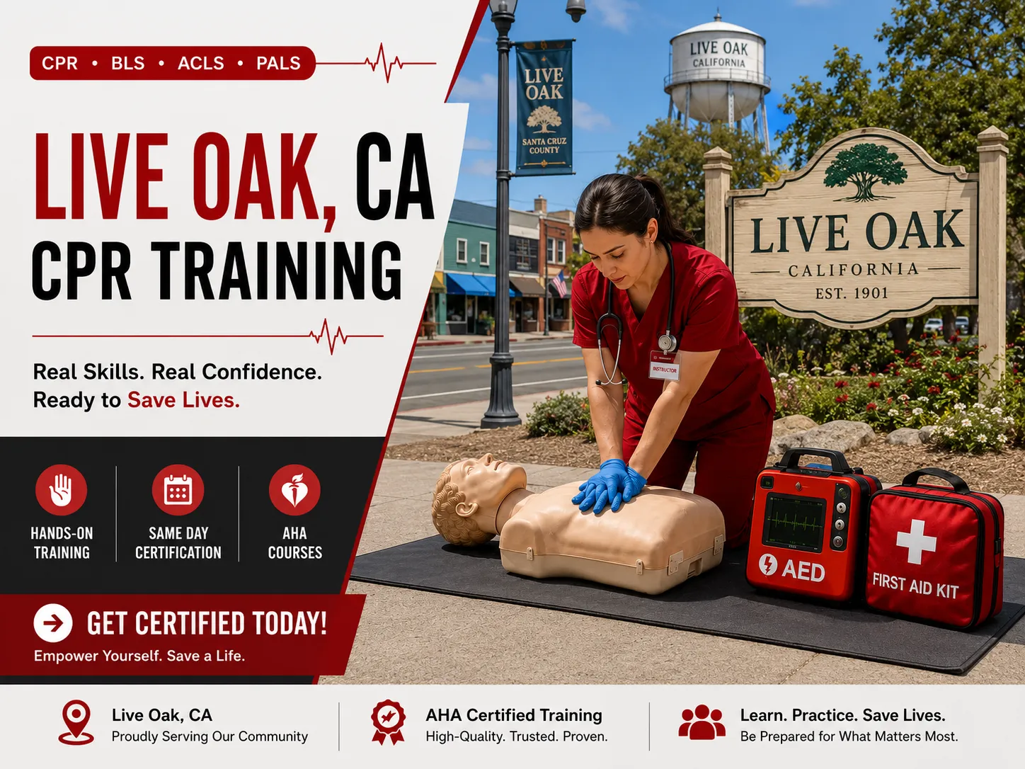 BLS CPR, ACLS & PALS Certification Course Near Live Oak, CA