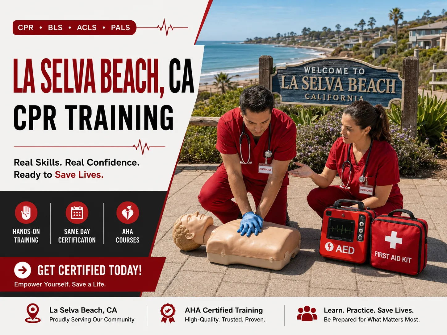 CPR BLS ACLS PALS certification class in La Selva Beach, CA