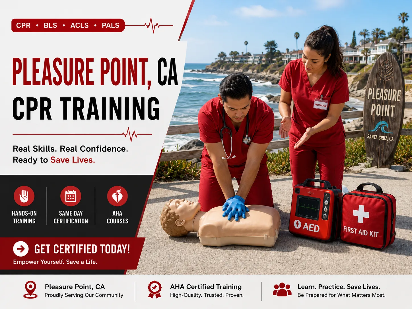 CPR training for community and healthcare workers in Pleasure Point, CA