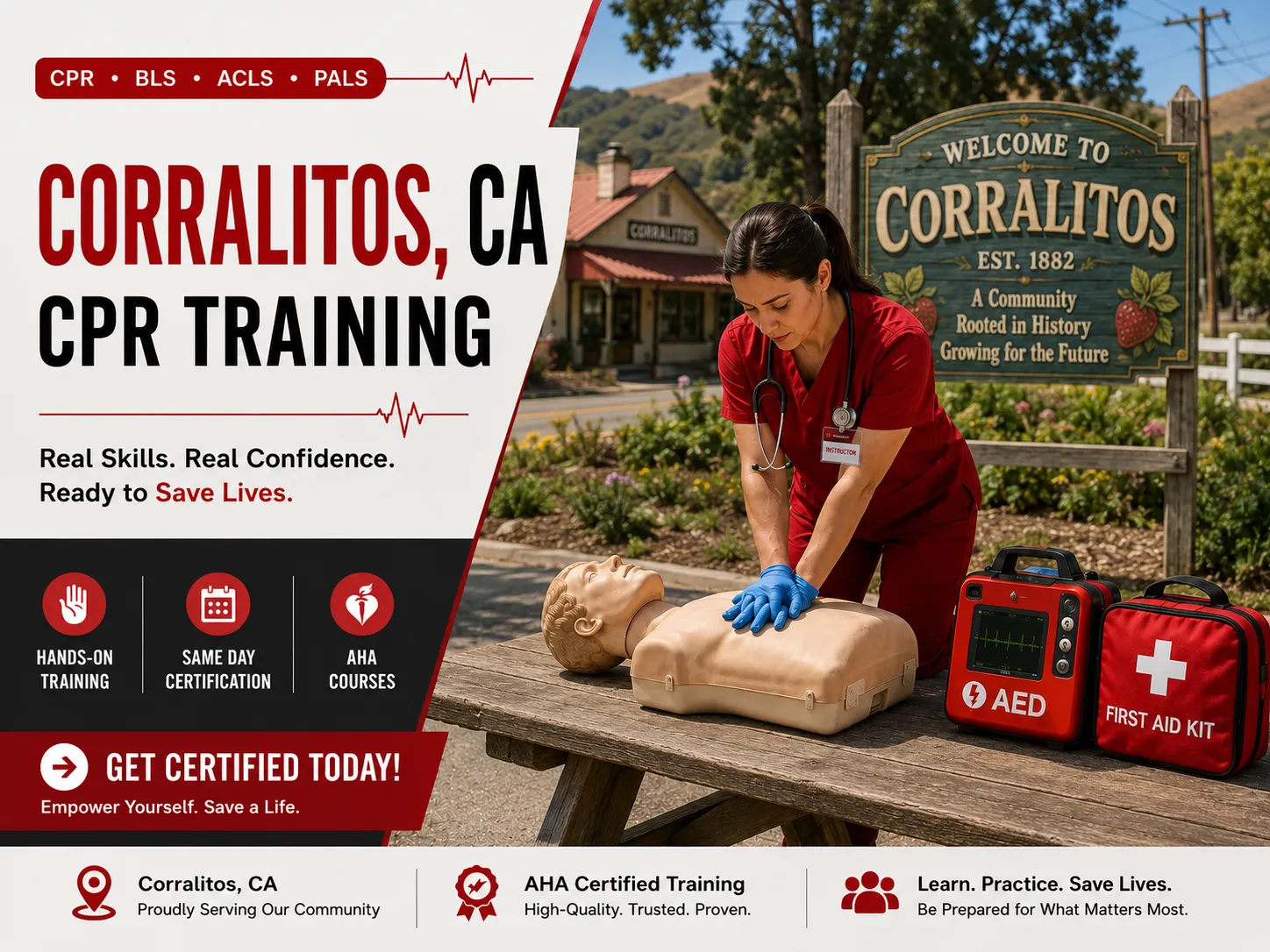 Infant and adult CPR certification class in Corralitos, California