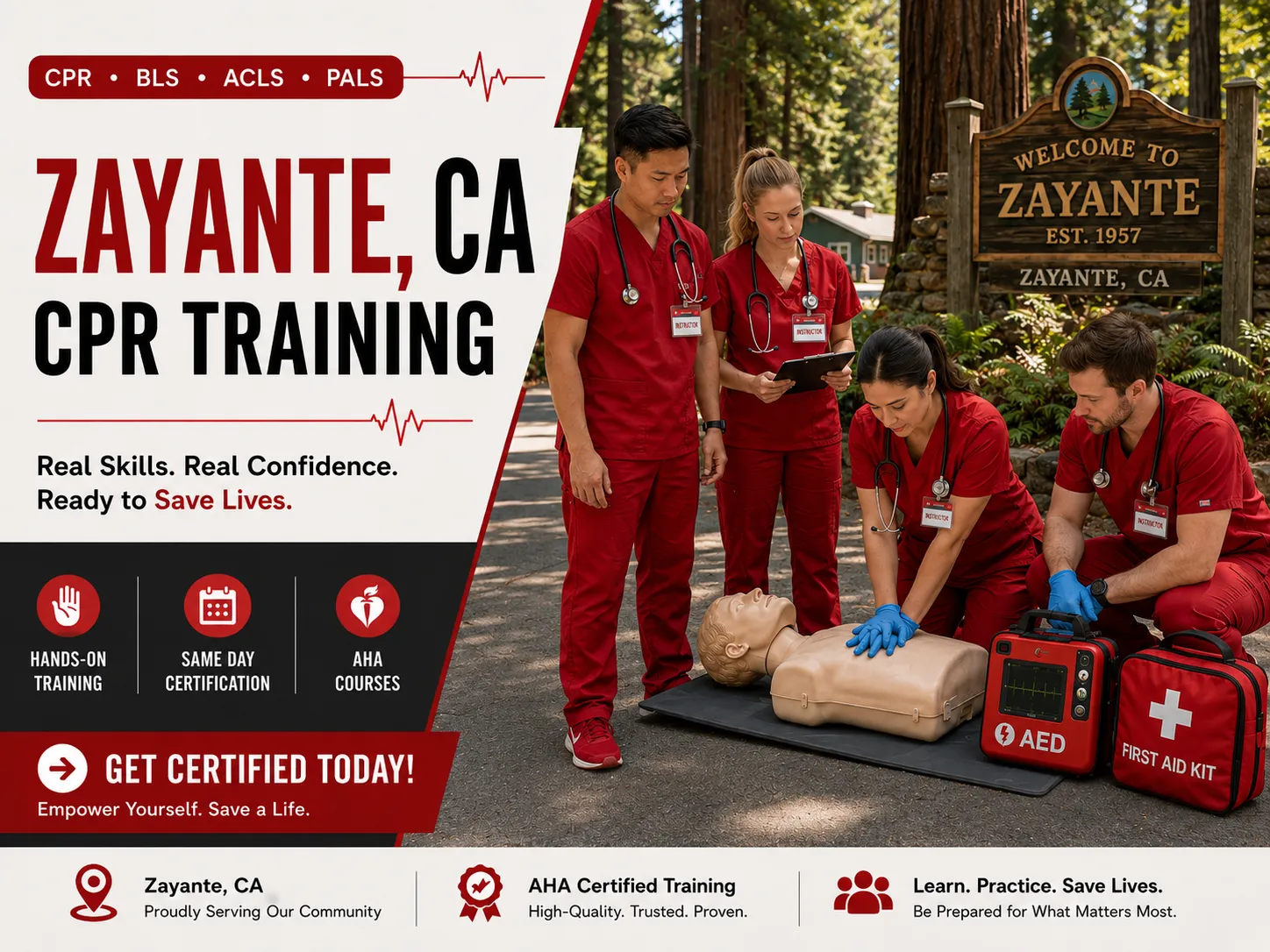PALS and ACLS skills station practice in Zayante, CA