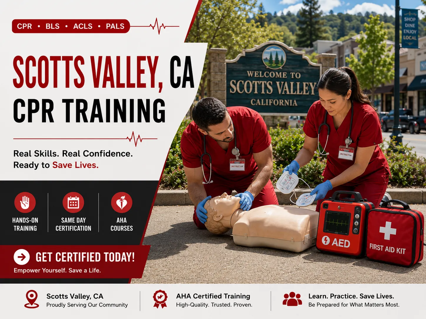 BLS CPR, ACLS & PALS Certification Course Near Scotts Valley, CA